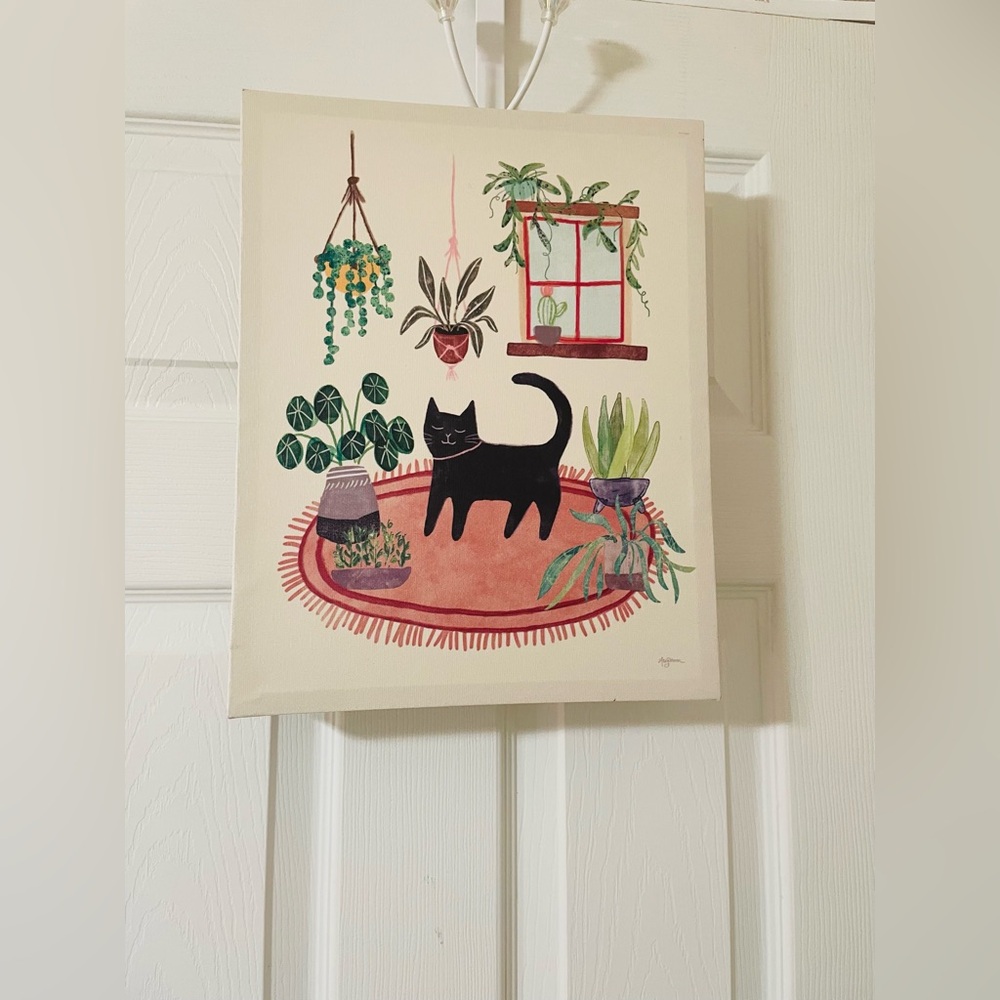 Sale! Amanti Art Cat and Plants Art Print - Picture 2 of 10